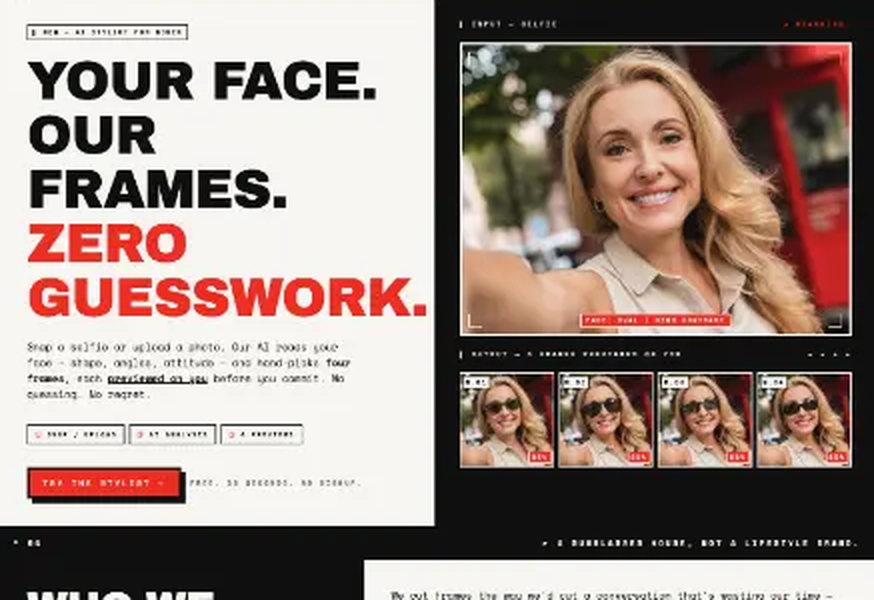 The BLNDFLD website — File 003 · The stylist — four frames, zero guesswork
